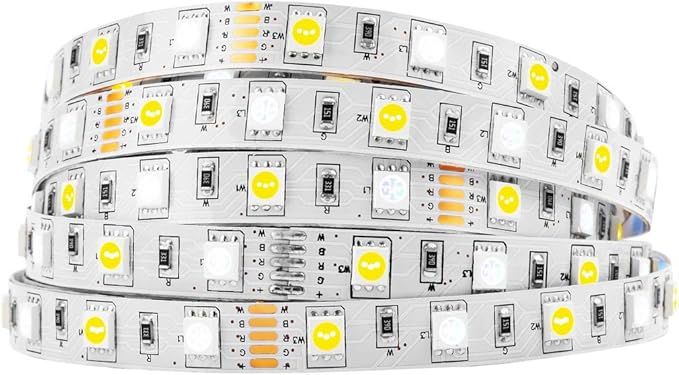 BTF-LIGHTING 5050 RGBW RGB+Warm White(2700K-3000K) 150RGB+150White LED Tape Light 5m 16.4ft 60LED/m Multi-Colored IP30 10mm Width FPCB DC12V for Bedroom Home Decoration(No Adapter or Controller)