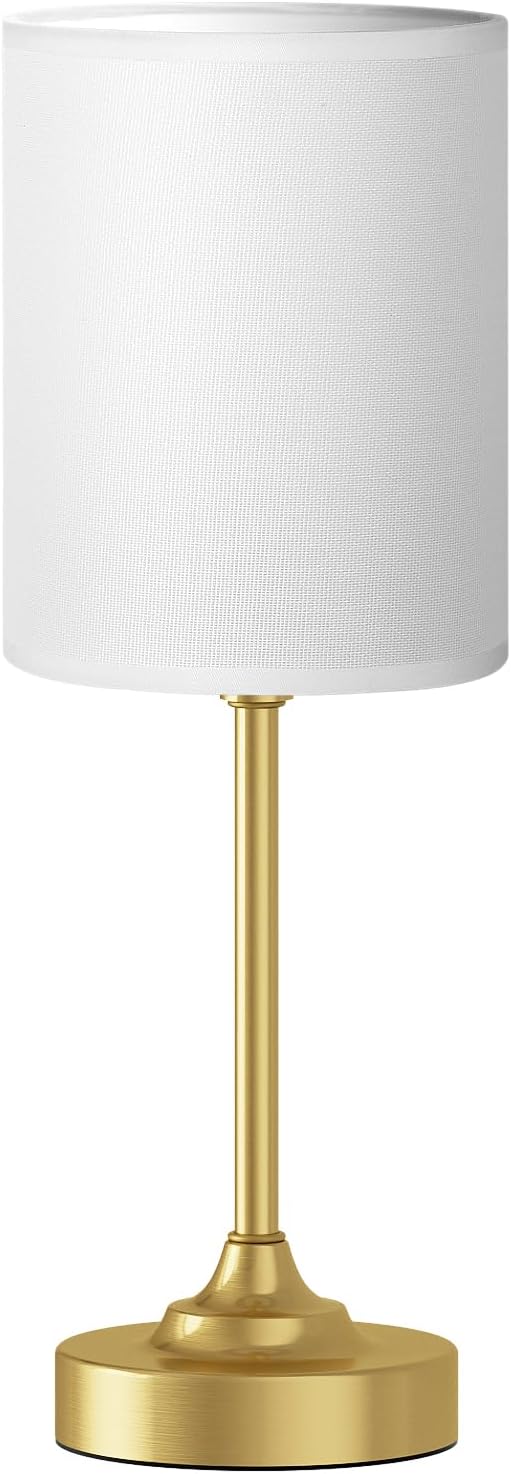 Dicoool Touch Bedside Table Lamps for Bedroom - 3 Way Dimmable Gold Nightstand Lamp, Small Desk Lamp for Office, Living Room, Dorm Room, Reading