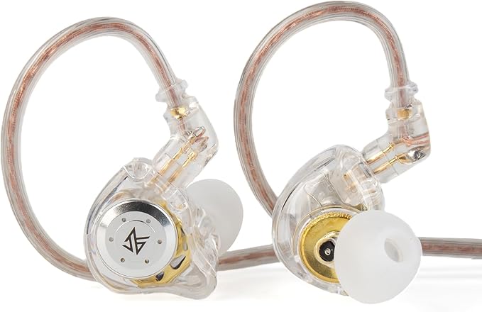 KZ EDX PRO in Ear Monitor, IEM Earphones Headphone with 1DD, HiFi Deep Bass IEM for Gaming, Wired Gaming Earbuds with 10mm Dynamic Driver Detachable Cable for Video Music Church (White, Without mic)