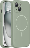 Miracase Compatible with iPhone 15 Case, [Soft Anti-Scratch Microfiber Lining], Liquid Silicone Case Gel Rubber Shockproof Drop Protection Phone Case for iPhone 15, Patina Green