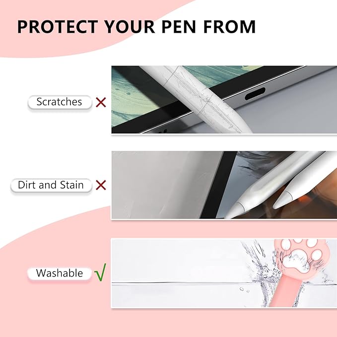 Silicone Case Compatible with Apple Pencil 2nd Generation, Pro - Cute Protective Cover Compatible with Apple Pen 2, Pencil Sleeve for ipad Pencil 2nd Gen, Shockproof Skin Accessories for iPad Pen Pink