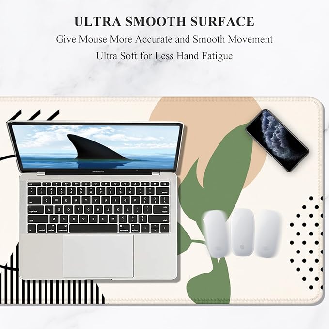 Auhoahsil Large Mouse Pad, XXL Desk Pad, Extened Mousepad 31.5" x 11.8", Non-Slip Rubber Base, Stitched Edges, Superior Surface, Gaming Keyboard Mat, Waterproof Desk Pad, Abstract Sunset