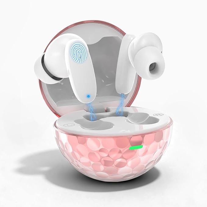True Wireless Earbuds, Bluetooth 5.4 Headphones with Dual ENC ANC Noise Canceling, 13mm Drivers for Deep Bass Stereo, IPX7 Waterproof, 18H Playtime, USB-C Charging Case for iPhone Android
