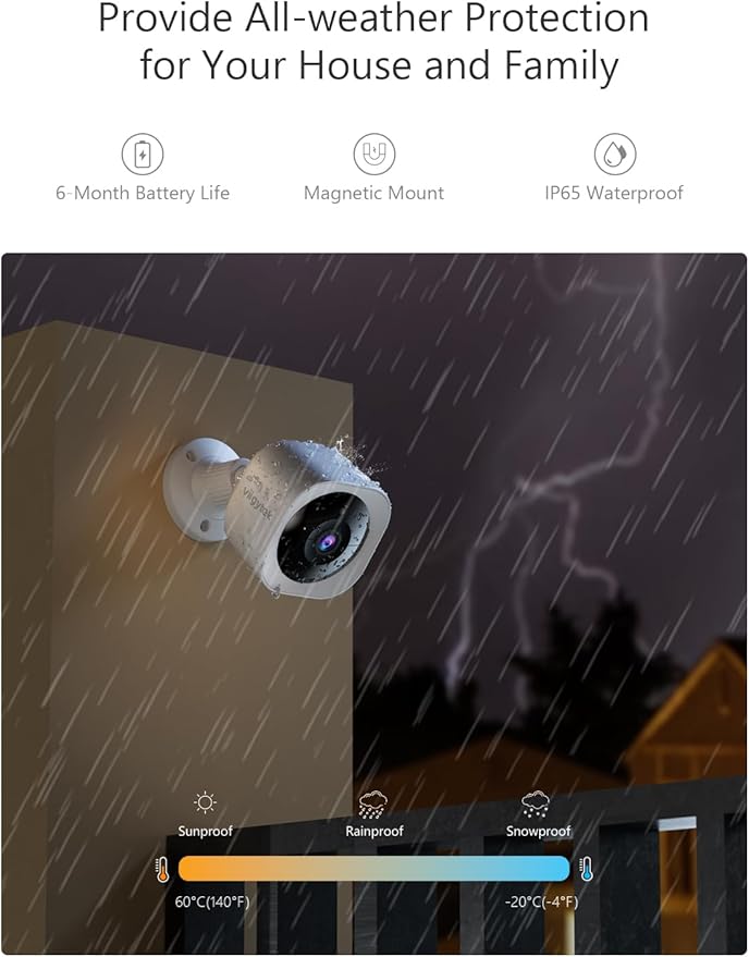 Security Cameras Wireless Outdoor Magnetic, 2.4G WiFi 2K Battery Powered, AI Motion Detection, Color Night Vision, 2-Way Talk, Waterproof,Cloud/SD Storage, Compatible with Alexa (1Pack)
