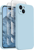 FireNova Designed for iPhone 15 Case, Silicone Upgraded [Camera Protection] Phone Case, Soft Anti-Scratch Microfiber Lining Inside, 6.1 inch, Sky Blue
