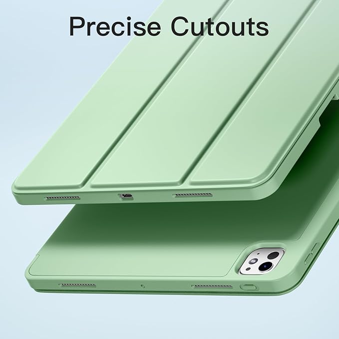 Akkerds Compatible with iPad Pro 13 Inch Case (M5/M4) 2025/2024, for iPad 13 Pro Case with Pencil Holder, Slim Trifold Stand Protective Cover with Soft TPU Back, Auto Wake/Sleep (Green)