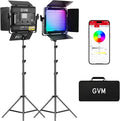 GVM RGB LED Video Light Kit, 800D 6X Upgraded Studio Lights with Optical Lens, Photography Lighting with 20 Scene Modes, Panel Lights with 19500 Lux/0.5m, Filming, Content, Portable, 2 Packs