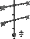 MOUNTUP Quad Monitor Stand, 4 Monitors Desk Mount for 17 to 32 inch Computer Screens, Fully Adjustable Stacked Mount with Tilt Swivel, 4 Heavy Duty Monitor Mount, Holds up to 17.6lbs per Arm, MU3007