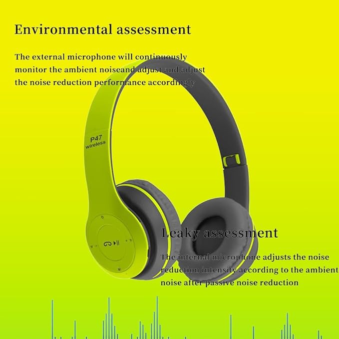 Upgraded Hybrid Noise Cancelling Headphones Over Ear with Transparent Modes Wireless Bluetooth with Mic Deep Bass Soft-Earpads Hi-Fi Audio Comfortable Fit Long Playtime for Home Office Travel Green