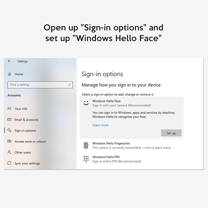 TOALLIN 1080P Webcam for Windows Hello Face Login, IR Facial Recognition, Windows Hello Compatible Webcam with Microphone, Computer Camera, Wide Angle View USB Web Camera with Privacy Cover