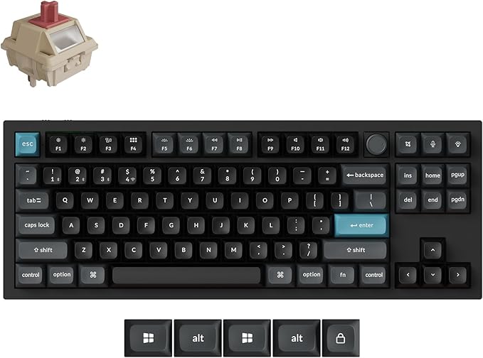 Keychron Q3 Ultra Wireless Mechanical Keyboard 8KHz Polling Rate, TKL 2.4G/Bluetooth 5.3/Wired Up to 660 Hours Long Battery Life, Hot-Swappable Aluminum RGB Gaming ZMK for Mac/Windows/Linux-Black