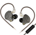 KZ ZSN Pro in Ear Monitor Headphones, 1BA 1DD Hybrid Driver Wired Gaming Earbuds, Deep Bass Sound Wired Ear Buds, HiFi IEM for Gaming Music Video Calling Singer Musician Drummer DJ (with mic, Gray)