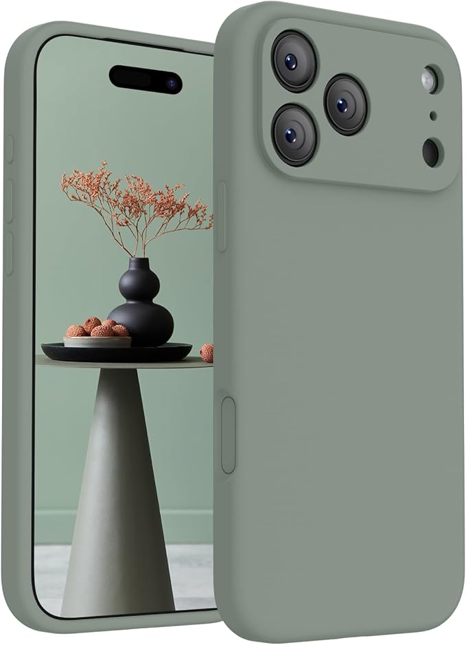 FireNova Magnetic for iPhone 17 Pro Case, Compatible with MagSafe, [Integrated Silicone Camera Control Button] [Camera Protection] Anti-Scratch Microfiber Lining Phone Case, 6.3", Calke Green