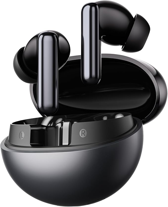 HAYLOU Flowbuds N55 Noise Cancelling Wireless Earbuds, 54dB Aadptive ANC, LDAC Hi-Res Sound Bluetooth 6.0 Earbuds with 6 HD Mics, 40H Playtime, IPX5 in-Ear Ear Buds, Customizable EQ Via APP