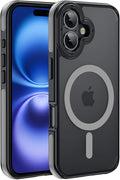 Strong Magnetic Case for iPhone 16 [10Ft Military-Grade Protection] Compatible with fit MagSafe Shockproof Slim Thin Cover 6.1 inch 16 Phone case, Grey Bumper