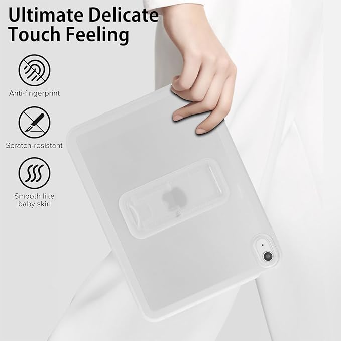Slim Case for iPad (A16) 11th Generation 11 Inch 2025 / iPad 10th Generation 10.9 Inch 2022, Built-in Kickstand Non-Slip Shockproof Rugged Protective for iPad 11th 10th Gen, Clear