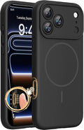 Miracase Magnetic for iPhone 17 Pro Max Case, Compatible with MagSafe, Integrated Silicone Camera Control Cover, 3.0mm Thicken Shockproof Drop Protection Phone Case for 17 ProMax, Black