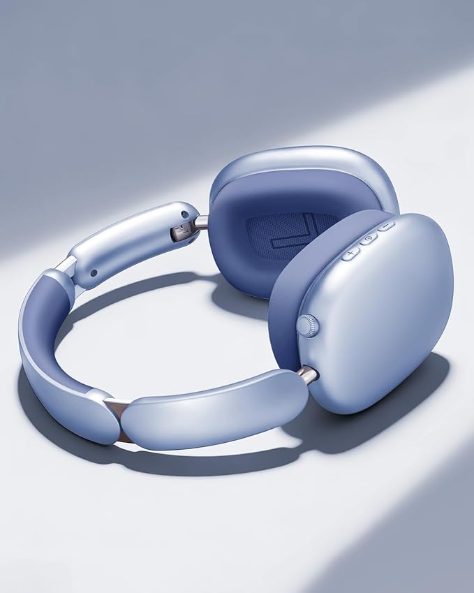 Wentronic Y02 Active Noise Cancelling Headphones, Wireless Over-Ear Bluetooth 5.4 Headphones, Multiple Modes, 60H Playtime, Hi-Res Audio, Big Bass, Foldable Lightweight for Travel Home Office, Blue