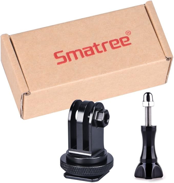 Smatree Full Aluminum Tripod Screw to DSLR Camera Flash Cold Shoe Mount Adapter Compatible for Gopro Hero 13/12/11/10/MAX/9/8/7/6/DJI OSMO Action 5 pro, Aluminum Shoe Mount Adapter