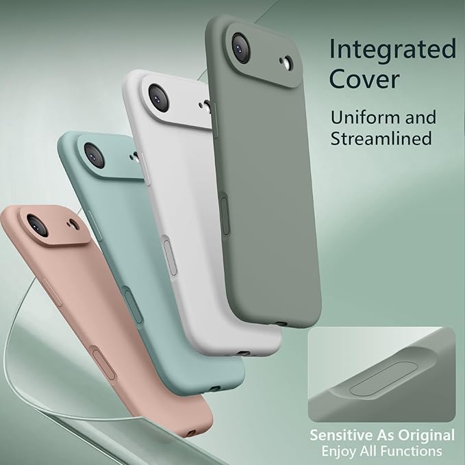 FireNova Magnetic for iPhone Air Case, Compatible with MagSafe, [Integrated Silicone Camera Control Button] [Camera Protection] Microfiber Lining Phone Case for iPhone 17 Air, 6.5", Calke Green