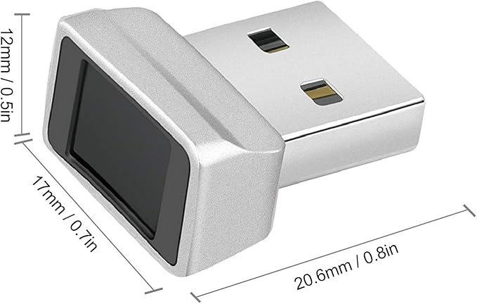 Yoidesu Mini USB Fingerprint Reader for 7 8 10 Fingerprint Scanner Scanner PC Dongle Fingerprint Sensor 360 Degree 0.5STouch Speedy Matching Biometric Portable USB Fingerprint Logger for PC Laptop