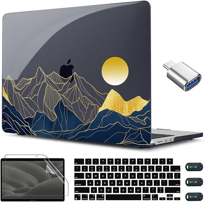 CISSOOK Compatible with MacBook Air 13.6 Inch Case A3449 A3240 A3113 A2681, Laptop Hard Shell Mountain Sunshine Cover with Keyboard Cover for MacBook Air 13 M2 M3 M4 M5 Release 2022 2024 2025 2026