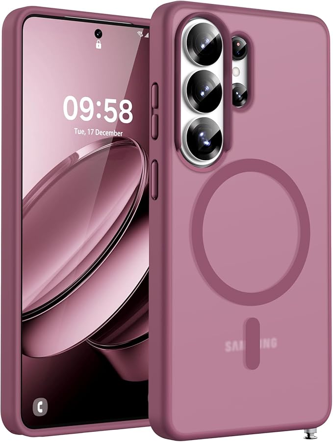 TOCOL for Samsung Galaxy S26 Ultra Case, Built-in Magnetic Ring, Drop Protection, Slim Translucent Matte Phone Case for Galaxy S26 Ultra 6.9 inch (Plum)