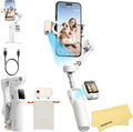 Hohem iSteady V3 Ultra Gimbal Stabilizer for iPhone Android Smartphone,Phone Gimbal with AI Tracking,Fill Light,Detachable Touchscreen Remote,Phone Stabilizer for Video Recording,YouTube Travel(White)