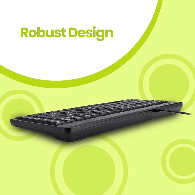 Perixx PERIBOARD-409P Wired PS2 Mini Keyboard, Black, US English Layout
