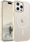 SUPFINE Magnetic for iPhone 16 Pro Case (Compatible with MagSafe) (Military Grade Drop Protection) Translucent Matte Shockproof with Anti-Fingerprint Phone Case,Antique White