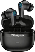 Piluyaa Wireless Earbuds Bluetooth 5.4 Headphones in Ear Buds, True ANC+ENC Noise Cancelling Earbuds, HiFi Stereo Deep Bass Earphones for Sports/Workout-Black