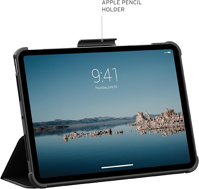 URBAN ARMOR GEAR UAG Designed for iPad Pro 11" Case M5 2025 6th Gen, M4 2024 5th Gen A3357 A3358 A3359, Rugged Transparent Clear Folio Cover w/Pencil Holder & Multiple Angle Stand, Plyo Black/Ice