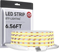 BTF-LIGHTING FCOB COB FOB LED Strip Lights 5V USB Powered 6.56FT 640LEDs Cool White 6000K 8mm Width Dimmable CRI 90+ with 3M Tape Flexible High Density for 3D Printer TV Backlight PC DIY Decor