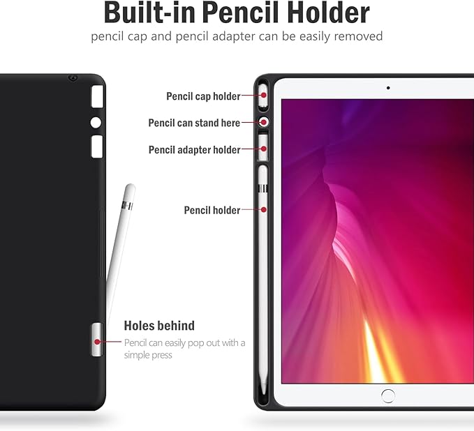 Antbox Case for iPad Pro 10.5 / iPad Air 3 with Built-in Pencil Holder Auto Sleep/Wake Function PU Leather Smart Cover for iPad Air 3 10.5 Inch 2019/iPad Pro 10.5 2017 (Red)