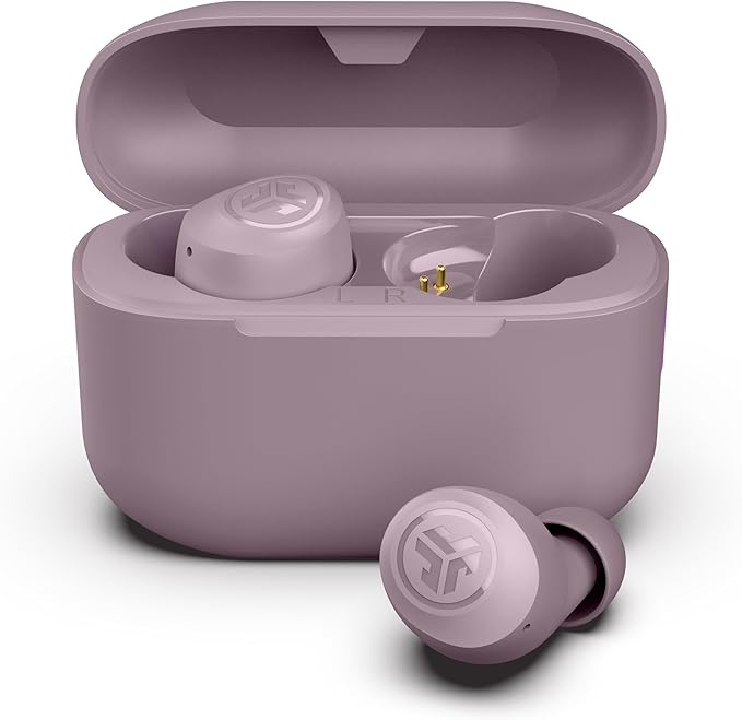 JLab Go Air Pop+, True Wireless Earbuds, Bluetooth Earbuds with Microphone, USB-C Charging Case, Dual Connect, Mauve