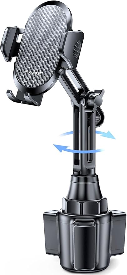 Miracase 2025 Upgraded Universal Cup Phone Holder for Car, [Rotatable & Adjustable] Long Neck Car Cup Holder Phone Mount Compatible with iPhone, Samsung, Google & More Smartphones