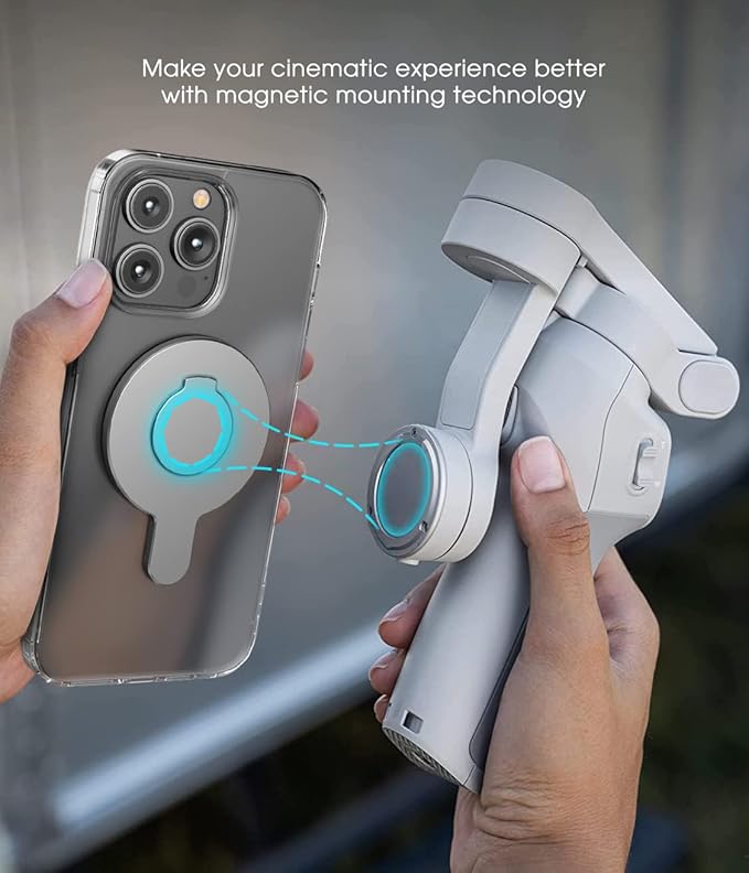 ENCASED Magnetic Adapter for DJI Osmo Mobile Smartphone Gimbal Stabilizer - Compatible with MagSafe (DJI OM 8 7P 7 SE 6 5 4)
