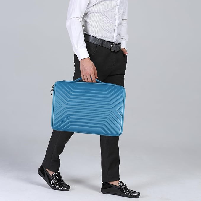 DOMISO 17.3 Inch Laptop Sleeve Case, Shockproof Waterproof Soft EVA Protective Bag with Handle, Lightweight Carrying Case for 17-17.3" Notebook/Dell/Lenovo/HP/MSI/ASUS, Blue