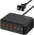 [2026 Updated] USB C Fast Charger, 100W GaN 6 Port Type C Charging Station Hub Block Cube, USB C Wall Charger Power Strip Adapter Plug for iPad iPhone 17 16 15 14 Pro Max Pixel Note Galaxy, 5ft Cord
