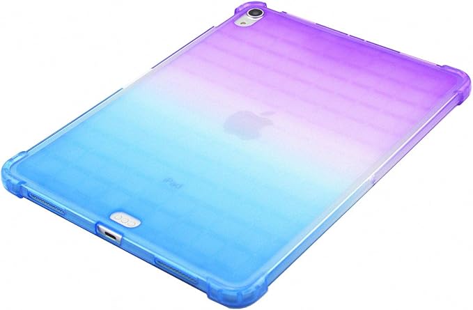 Case for iPad Air 11" M2 (2024) & iPad Pro 11 inch 4th/3rd/2nd/1st Gen (2022/2021/2020/2018) & iPad Air 5th/4th Gen 10.9" (2022/2020) Translucent Frosted Clear TPU Back Cover, Purple & Blue