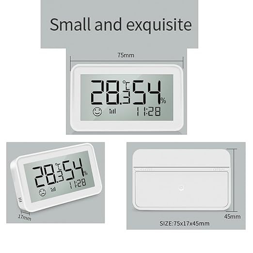 Wengart Zigbee Temperature Humidity Sensor with LCD Display, Indoor Thermometer Hygrometer for Home Assistant, Alexa (Hub Required), Remote Monitoring for Guitar Case, Humidor & Greenhouse, SZT04E_Z