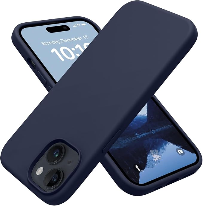 OTOFLY Designed for iPhone 15 Case, Silicone Shockproof Slim Thin Phone Case for iPhone 15 6.1 inch (Midnight Blue)