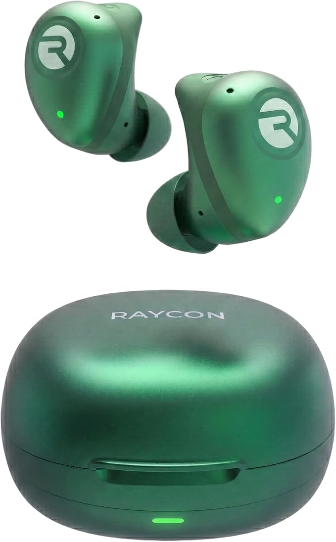 Raycon Fitness Bluetooth Wireless Earbuds + Microphone with Active Noise Canceling, Sweat & Water-Resistant Earphones, Running Headphones, Ear Buds Wireless Bluetooth 56 Hours Playtime (Green)