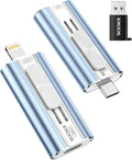 256GB Flash Drive Intended for Phone, USB External Memory Stick Storage Backup for Photos Videos, Plug and Play No APP Required, Compatible with iPhone iPad Android and PCs (1 Pack-Blue)