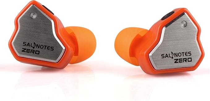Linsoul 7Hz Salnotes Zero HiFi 10mm Dynamic Driver in-Ear Earphone IEM with Metal Composite Diaphragm Stainless Steel Faceplate Detachable 2Pin OFC Cable (Orange, with Mic, Type C)