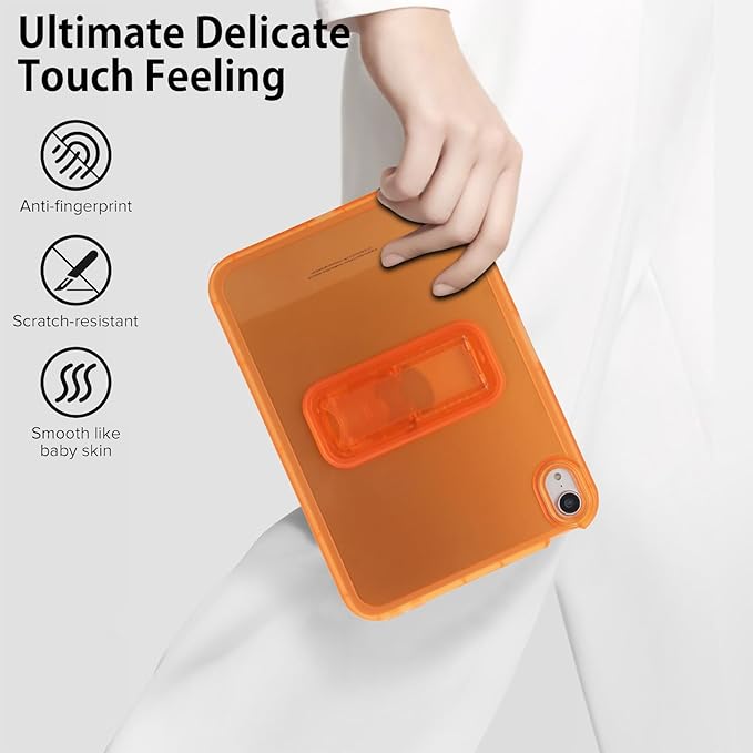 Slim Case for iPad mini 7 (A17 Pro) 2024/ Mini 6 8.3'', Built-in Kickstand Non-Slip Military Grade Drop Protection Rugged for iPad mini 7th 6th Generation, Orange