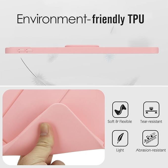 Case for iPad 11th Generation (A16) 11 Inch 2025/iPad 10th Generation 10.9" 2022, TPU & Hard PC Back Cover with Kickstand Feature Screen & Camera Defense Shockproof Bumper, Pink