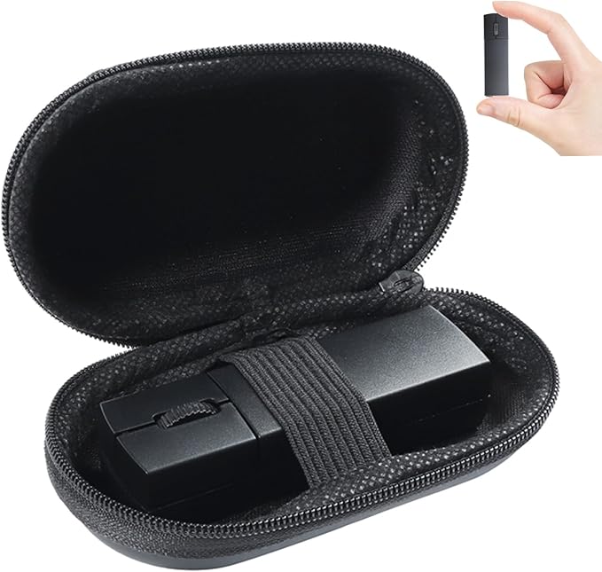elec Space Wireless Mini Finger Mouse - Silent Dual-Mode Bluetooth & 2.4GHz, Ergonomic Portable PC Mice with Case, Compatible with MacBook and Chromebook