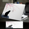 DTangLsm for MacBook Pro 13 inch Case M2 2025 2024-2016 M1 A2338 A2289 A2251 A2159 A1989 A1706 A1708, Cute Cat Slim Protective Hard Shell Cover for Mac Book Pro 13 Case+Keyboard Skin, Black Cat Flower