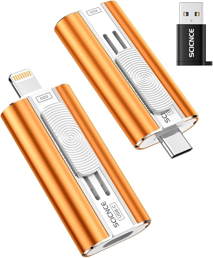 512GB Flash Drive Intended for Phone, USB External Memory Stick Storage Backup for Photos Videos, Plug and Play No APP Required, Compatible with iPhone iPad Android and PCs (1 Pack-Orange)